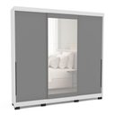 Ver imagem 1 de Guarda Roupa Solteiro 3 Portas Correr com Espelho 220cm Madrid Politorno Móveis