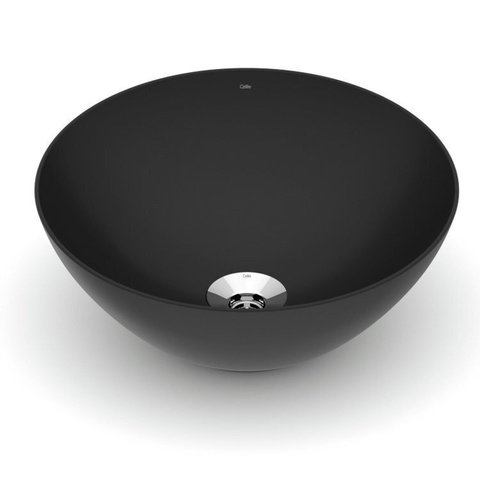 Kit 2 Cubas de Apoio Redonda sem Mesa 350 Design D1 Celite Preto/Matte Black