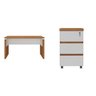 Kit 2 Peças com Mesa Operacional 1450 em Tamburato para Escritório e Gaveteiro com 3 Gavetas - 2