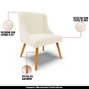 Ver imagem 4 de Kit 6 Cadeiras Decorativas Sala de Jantar Pés Palito de Madeira Firenze Veludo Bege/Natural G19 - Gr