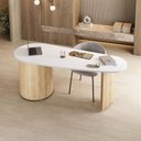 Ver imagem 1 de Mesa para Escritório Ovale 4 Gavetas Branco/carvalho - Artany Móveis