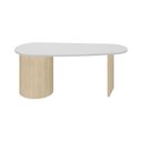 Ver imagem 6 de Mesa para Escritório Ovale 4 Gavetas Branco/carvalho - Artany Móveis