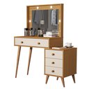 Ver imagem 1 de Penteadeira Agata 4 Gavetas Pés Palito Design Elegante Mdf:nature/off White