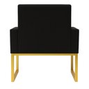 Ver imagem 5 de Kit 2 Poltronas para Recepção Thais com Base de Ferro Dourado Resistente Preto