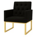 Ver imagem 6 de Kit 2 Poltronas para Recepção Thais com Base de Ferro Dourado Resistente Preto