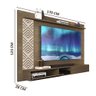 Painel Tv Quarto 170 cm Com Prateleira e Nichos Castanho Off White Roma Cambel - 4