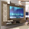 Painel Tv Quarto 170 cm Com Prateleira e Nichos Castanho Off White Roma Cambel - 1