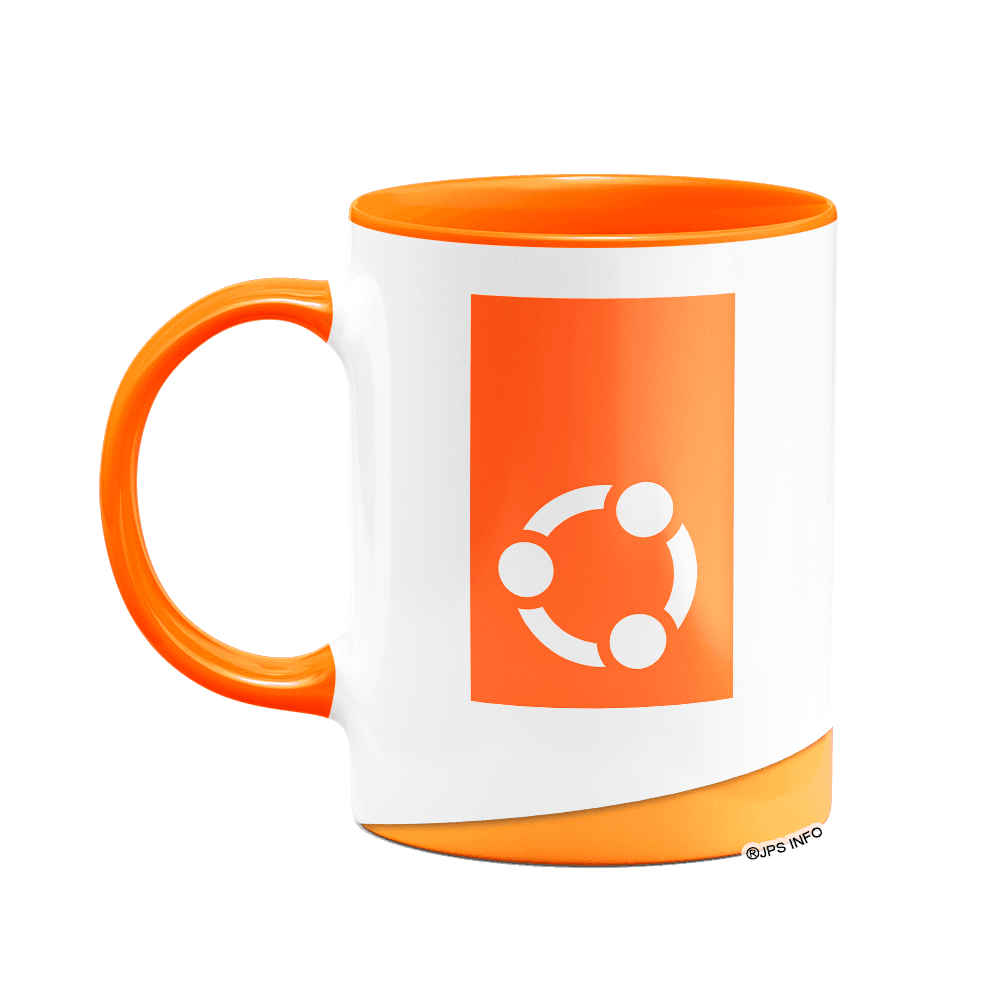 Caneca Linux B-orange - Ubuntu 2022 | MadeiraMadeira