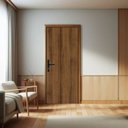 Ver imagem 1 de Kit Porta de Madeira 215x85cm Batente de Aço 12cm Abertura Esquerda Duraplac