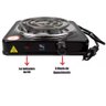 Fogareiro Fogão Elétrico Cooktop Portátil 5 Temperaturas 1 Boca 1.000w 127v - 2