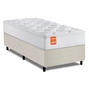 Ver imagem 1 de Cama Box Colchão Solteiro Molas Ensacadas Real 88x188x65cm Linho Branco Inducol