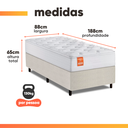 Ver imagem 3 de Cama Box Colchão Solteiro Molas Ensacadas Real 88x188x65cm Linho Branco Inducol