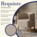 Ver imagem 3 de Kit 2 Poltronas Requinte em Linho Pés de Madeira Encosto Curvo Sala Moderna Premium Luxo - Bege