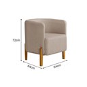 Ver imagem 4 de Kit 2 Poltronas Requinte em Linho Pés de Madeira Encosto Curvo Sala Moderna Premium Luxo - Bege