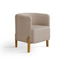Ver imagem 6 de Kit 2 Poltronas Requinte em Linho Pés de Madeira Encosto Curvo Sala Moderna Premium Luxo - Bege