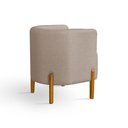 Ver imagem 5 de Kit 2 Poltronas Requinte em Linho Pés de Madeira Encosto Curvo Sala Moderna Premium Luxo - Bege