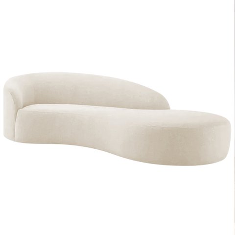 Divã Recamier Orgânico França 180cm Lado Direito Bouclé