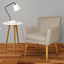 Ver imagem 1 de Poltrona Decorativa para Sala Recepção Cecília Suede Cappuccino - Lm Decor