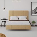 Ver imagem 5 de Cama Box Casal Aspen Base Flutuante Cabeceira Estofada PU Bege Gran Belo