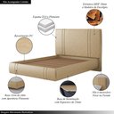 Ver imagem 2 de Cama Box Casal Aspen Base Flutuante Cabeceira Estofada PU Bege Gran Belo