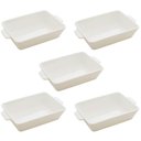 Ver imagem 1 de Kit 5 Travessas Porcelana Branca 750ml Lyor Refratários Serv