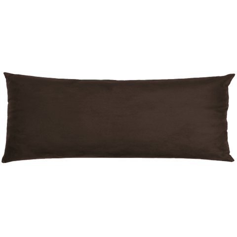 Travesseiro De Corpo Body Pillow Veludo 40x130cm Marrom - Capa com enchimento