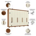 Ver imagem 3 de Guarda Roupa Casal 239cm 8 Portas 4 Gavetas com Pés Vortex Jatobá/Areia S01 - Mpozenato