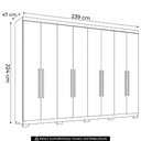 Ver imagem 4 de Guarda Roupa Casal 239cm 8 Portas 4 Gavetas com Pés Vortex Jatobá/Areia S01 - Mpozenato