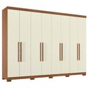 Ver imagem 2 de Guarda Roupa Casal 239cm 8 Portas 4 Gavetas com Pés Vortex Jatobá/Areia S01 - Mpozenato