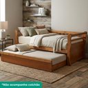 Ver imagem 2 de Cama Solteiro com Cama Auxiliar Madeira Macica Nalia Mogno Mell Nath