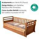 Ver imagem 4 de Cama Solteiro com Cama Auxiliar Madeira Macica Nalia Mogno Mell Nath