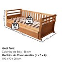Ver imagem 3 de Cama Solteiro com Cama Auxiliar Madeira Macica Nalia Mogno Mell Nath