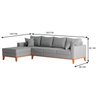 Sofá 4 Lugares Beny com Chaise Esquerdo Linho Cinza - 4