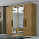 Ver imagem 4 de Guarda Roupa Moderni 4 Portas 3 Gavetas 1 Espelho Cor:cumaru