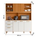 Ver imagem 4 de Armario de Cozinha Sicilia Largo 6 Portas e 2 Gavetas 160 cm