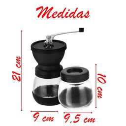 Moedor Triturador de Café Manual de Vidro com 2 Potes de Armazenamento - 2
