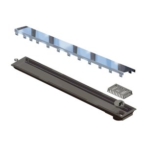 Ralo Linear Novii Seco 4233 75cm Saída na Extremidade com Tampa Inox Polida Polida 4233