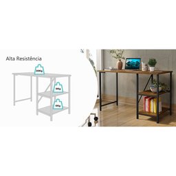 Escrivaninha Mesa Office Estudo Estilo Industrial 110cm Klm Móveis - 6