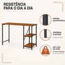 Ver imagem 3 de Escrivaninha Mesa Office Estudo Estilo Industrial 110cm Klm Móveis