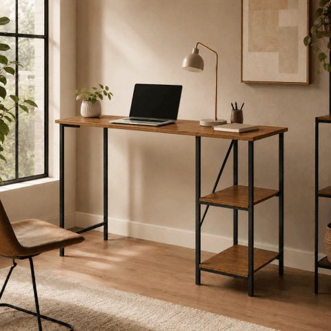 Escrivaninha Mesa Office Estudo Estilo Industrial 110cm Klm Móveis