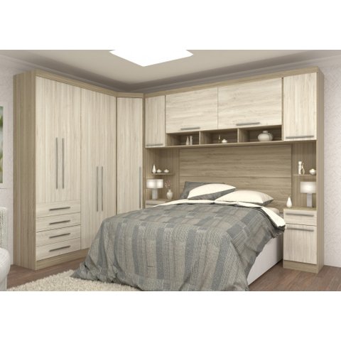 Guarda Roupa Dormitório Modulado Master Casal 1,38 m Canto - Avelã Rústico e Ártico Rústico - Lucian