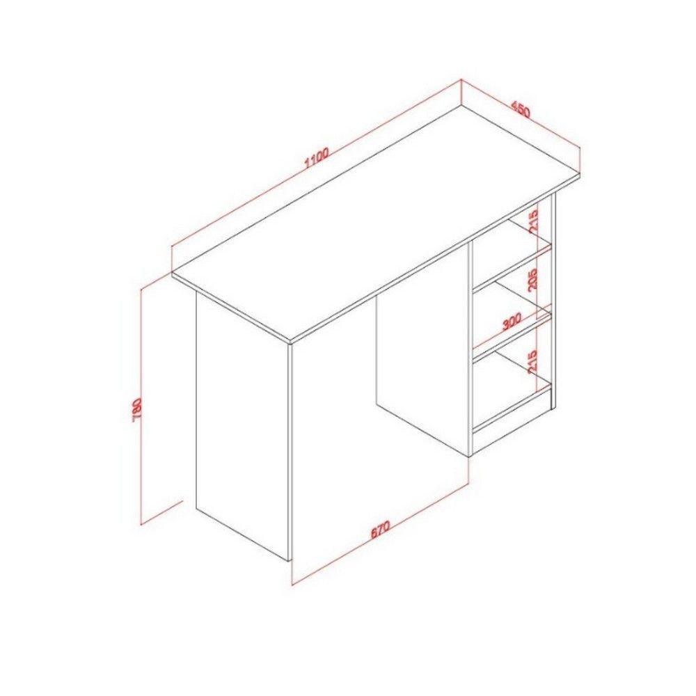 Mesa Computador Simples 1100x775x450mm Movelbento Branco/rustico ...