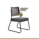 Ver mais imagens de Conjunto Sala de Jantar Mesa Espanha 90cm com 4 Cadeiras em Aço e Junco Madri Mais Decor Linho Cinza