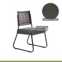 Ver imagem 7 de Conjunto Sala de Jantar Mesa Espanha 90cm com 4 Cadeiras em Aço e Junco Madri Mais Decor Linho Cinza