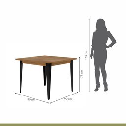 Conjunto Sala de Jantar Mesa Espanha 90cm com 4 Cadeiras em Aço e Junco Madri Mais Decor Linho Cinza - 2