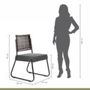 Ver imagem 5 de Conjunto Sala de Jantar Mesa Espanha 90cm com 4 Cadeiras em Aço e Junco Madri Mais Decor Linho Cinza