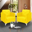 Ver imagem 1 de Kit 2 Poltrona Helena Decorativa Clinica e Recepção:amarelo