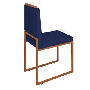 Cadeira Sala Jantar Barcelona – Base Metal Bronze – Veludo:verde