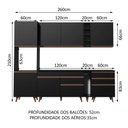 Ver imagem 4 de Armário de Cozinha Completa 260cm Preto Reims Madesa 05