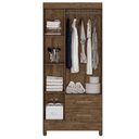 Ver imagem 3 de Guarda Roupa Solteiro Ambiente Lima 3 Portas Castanho Wood - Moval